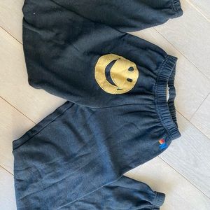 Aviator Nation Smiley Kids Sweatpants. Black  sz 10